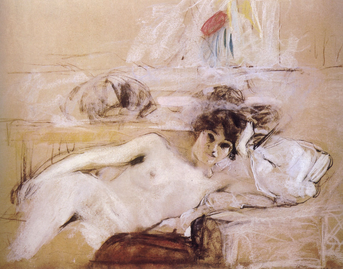 Naked women and white mat